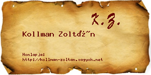Kollman Zoltán névjegykártya